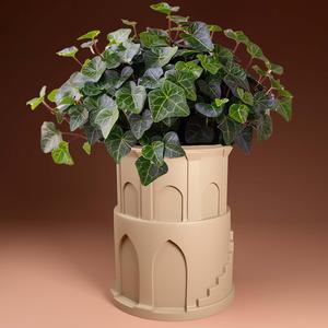 Tower Plant pot with drainage 3D Printer STL file: instant download, Plant lovers gift