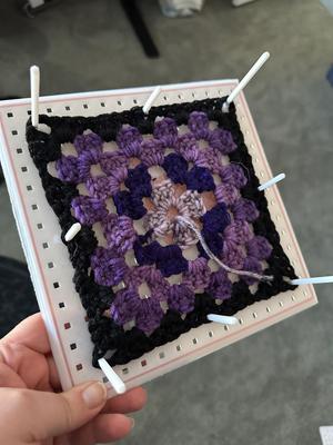 Crochet Granny Square Blocker - Bambu Face down print