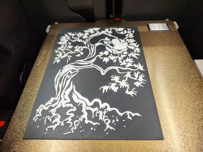 Bonsai with Moon wall art