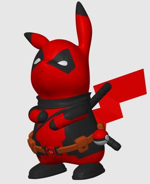4 Color Pikachu/Deadpool, AKA PikaPool, DeadChu 