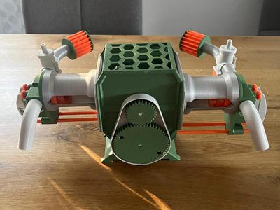 Boxer engine, 250 cm³, functional valves.