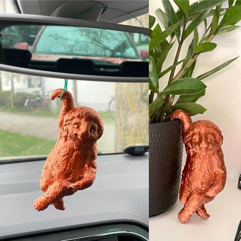 Cute hanging Sloth rearview mirror/ Vase Plant Pot