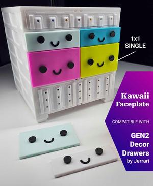 Kawaii Faceplate for GEN2 Decor Drawers 1x1 (Single) | Quick Swap