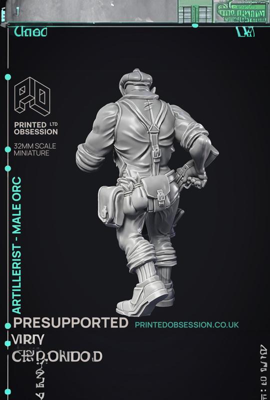 Artificer - Artillerist - Male Orc - PRESUPPORTED - 32mm Scale