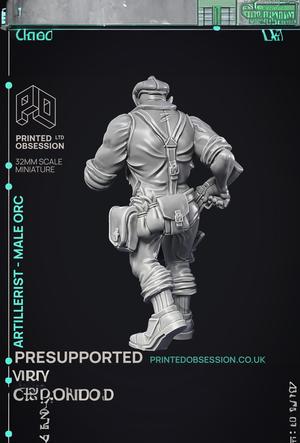 Artificer - Artillerist - Male Orc - PRESUPPORTED - 32mm Scale