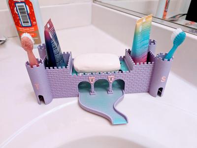 Kids Castle toothbrush, toothpaste, soap holder
