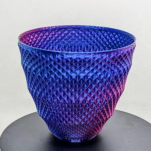 Tall bowl/pot - intricate facets