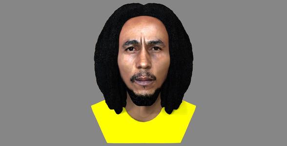 Bob Marley bust ready for full color 3D printing