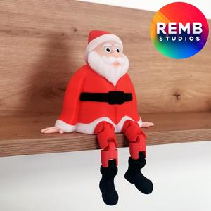 Flexi Santa Remb Studios, STL file for 3D printing, STL print files, Print in Place, Christmas STL