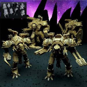 Large War Knight With A Selection of Melee and Ranged Weapons