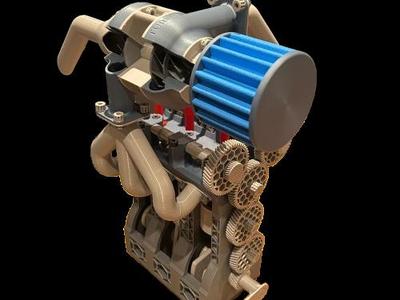 3-cylinder diesel engine with a turbocharger