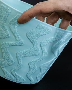 Warped Stripes Big Planter // Multi-Texture Fuzzy Print