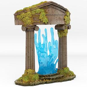 ANCIENT GREEK PORTAL WITH ITS WATER WALL EFFECT