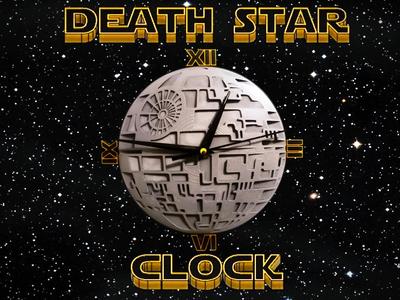 Death Star Clock, Curved 3D - Star Wars, Removable Numbers   