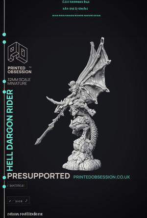 Dragon Rider - Large Dragon - PRESUPPORTED - Hell Hath No Fury - 32mm Scale