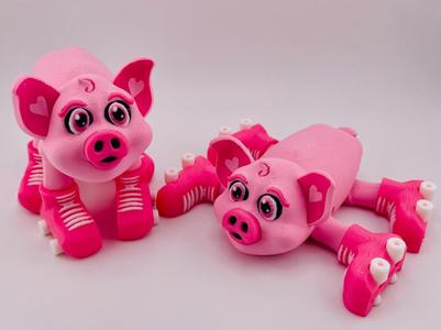 Heart Roller Skating Pig Flexi Let's Roll!