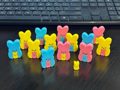 Miniature Nesting Easter Peeps Bunnies Flock