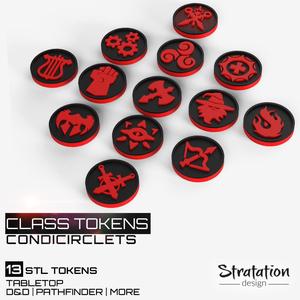 Class Tokens for CondiCirclets - 13 Class Tokens