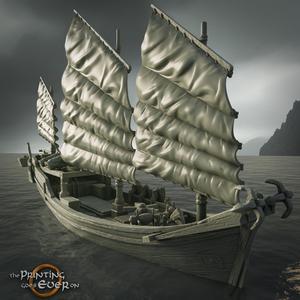 Oriental Pirate Junk Ship - Supportless Terrain
