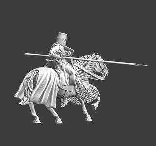 Medieval Knight Charging with lance