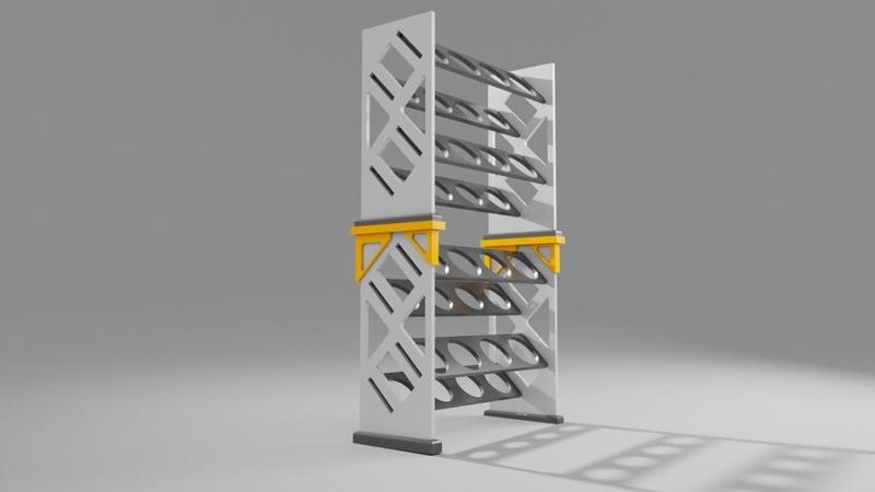 Stackable modular paint rack