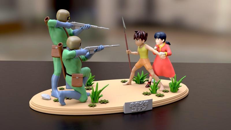 Adnane Wa Lina Conan Future Boy diorama
