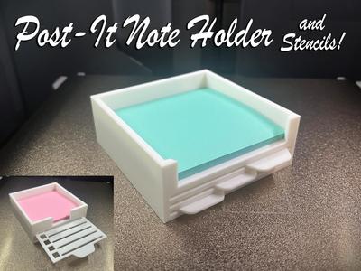 Holder for Post-It Notes - Stencils Included