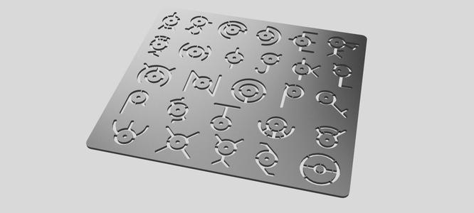 Pokemon - Unown (Drawing Template / Stencil)