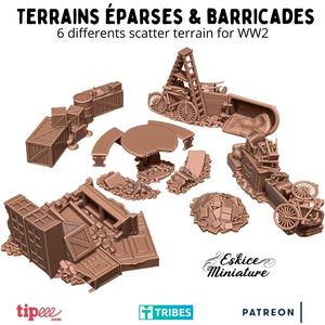WW2 Scatter terrains X6 - 28mm for wargame