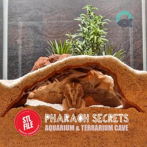 Underground Reptile and Fish Cave - Egypt Theme, Aquarium & Terrarium Decor, Grotto for Pet Hide