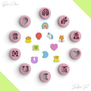 Lucky Marshmallow Charm Studs Clay Cutter Pack, St. Patrick's Day Set, 10 Models, 2 Size, No: 1364