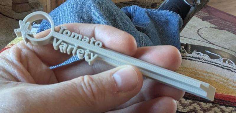 Garden plant signs. Editable text with FreeCAD