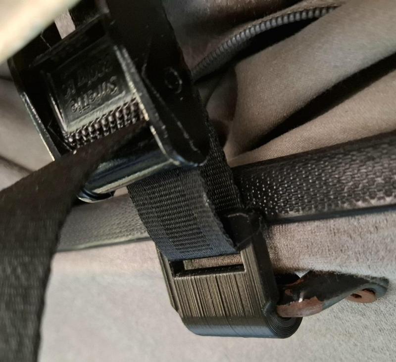 Webbing hook for pop-top tie down