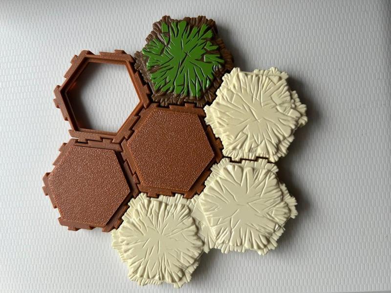 Heroscape Hex Terrain Tiles Reimagined - No Supports/removable top