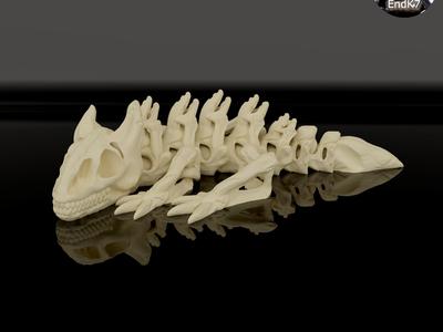 Skeleton Dragon Keychain - Articulated