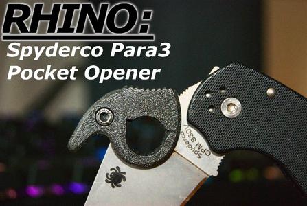 Spyderco Para3 Rhino Emerson Wave Mod   