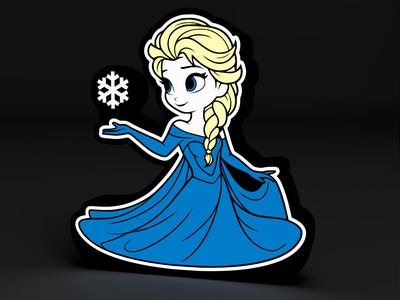 Elsa Frozen Lightbox | LED Lamp (4 colors AMS)