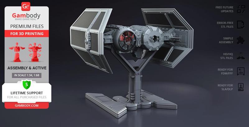 TIE Bomber 3D Printing Model | Assembly + Action