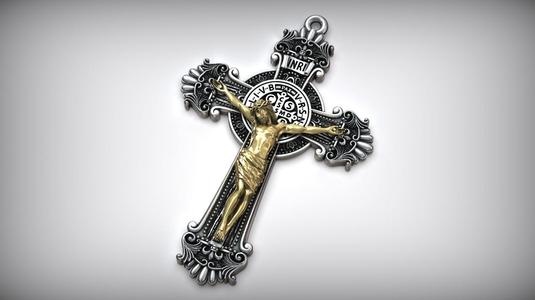 Crucifix Jesus Cross Catholic Medal Saint Benedict