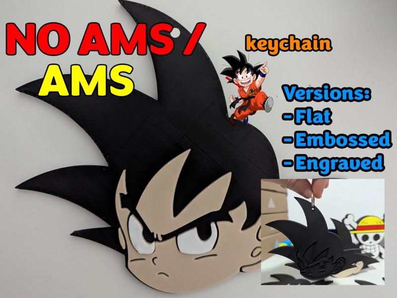 Kid Goku Head Keychain NO AMS/AMS