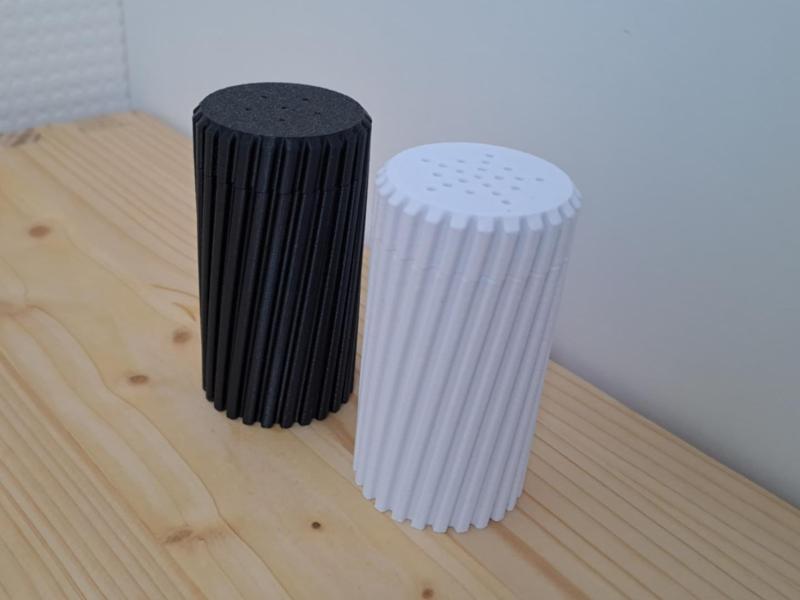 Modern salt and pepper shakers