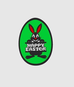 Happy Easter Bunny Egg - Window Picture