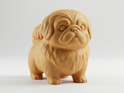 Mini Cute Pekingese Figurine