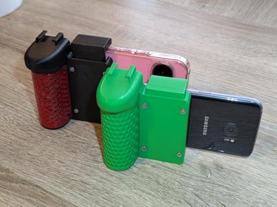 Mobile Phone Camera Grip with Spring-Loaded Mechanism