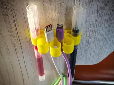 Desk Organizer & Cable Management Tray/Desktop Cord Organizer (Adhesive Backing)