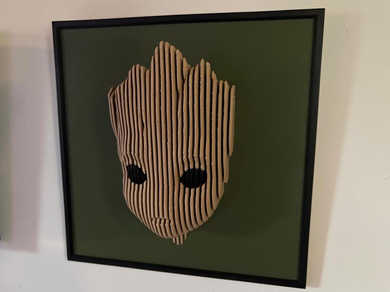 Groot layered sculpture black eyes