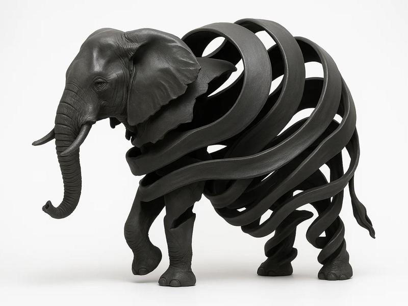 Elephant Ribbons Sculpture