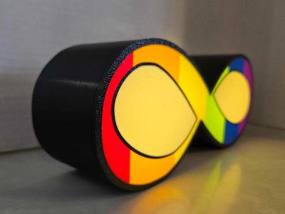 Autism awareness infinity ribbon light box