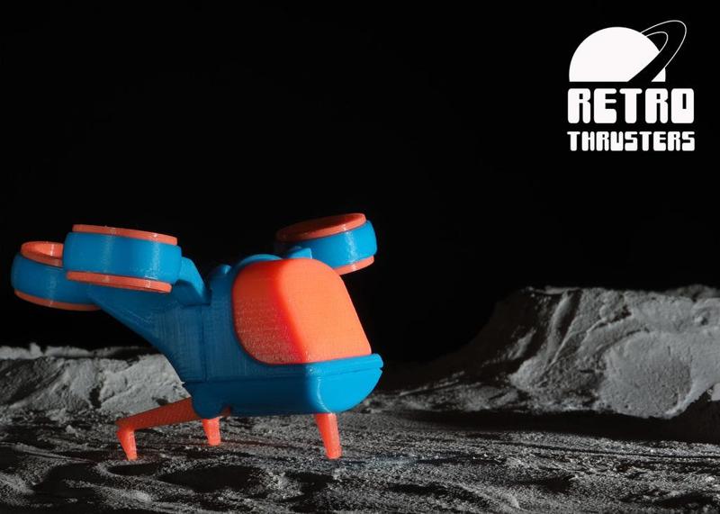 Retro Thrusters RT3 - Sci-fi spaceship toy - no supports