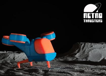 Retro Thrusters RT3 - Sci-fi spaceship toy - no supports